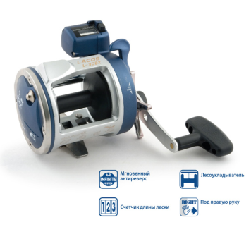 Катушка мультипликаторная Akara Line Winder Lacos L-20 DX 3bb со счетчиком-1