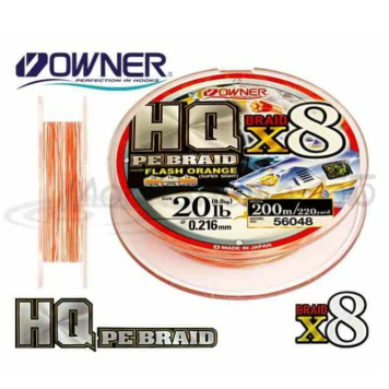 Плетенка OWNER HQ PE Braid 4X, Invisible Green, 200м, 0.216mm