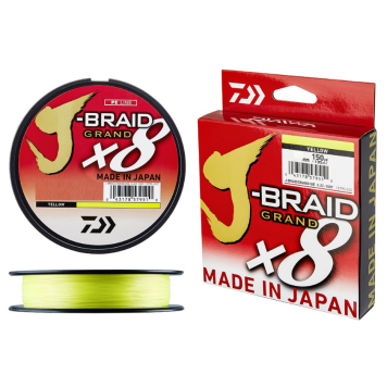 Плетенка Daiwa J-Braid Grand X8 0,20 мм 135 м цвет желтый
