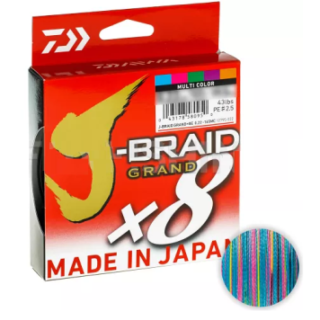 Плетенка Daiwa J-Braid Grand X8 0,22 мм 150 м цвет разноцветный