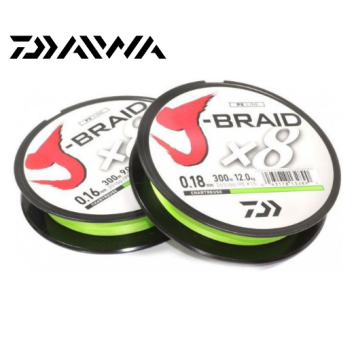 Плетенка Daiwa J-Braid X8 0.22мм 150м цвет флуоресцентный желтый