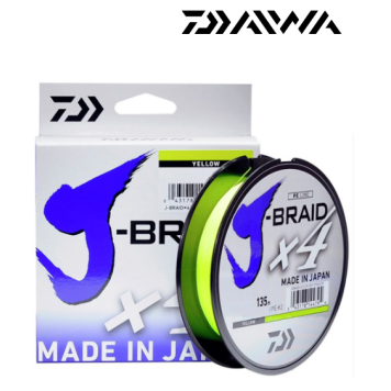 Плетенка Daiwa J-Braid X4 0,07мм / 135м (желтая) 