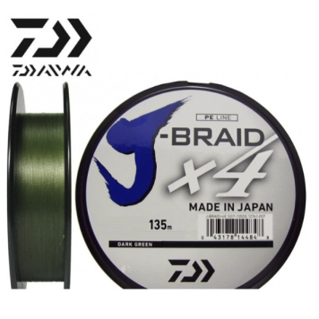 Плетенка Daiwa J-Braid X4 0,21мм / 135м (зеленая) -1