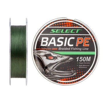 Плетенка Select Basic PE X4 150 м 0.16мм, цвет тёмно-зелёный