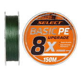 Плетенка Select Basic PE X8 150 м 0.10мм, цвет тёмно-зелёный