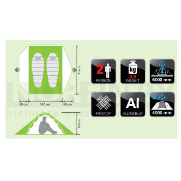 Двухместная палатка Norfin Smelt 2 Alu-2