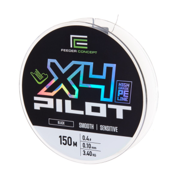 Плетенка Feeder Concept Pilot х4 Braid Black 150м #0.4 / 0.10mm 3.40 кг, черная-1
