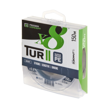 Плетенка Feeder Concept Tur II х8 Braid Dark Grey 150м #1.2 / 0.18mm 10.15 кг