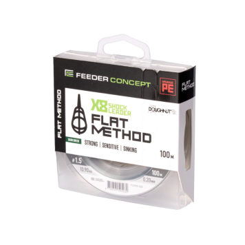 Шок-лидер плетеный Feeder Concept Flat Method X8 Shock Leader Dark Green 100м #2.5 / 0.25mm 15.2 кг
