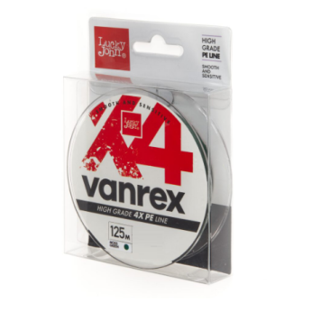 Плетенка Lucky John Vanrex X4 Moss Green 125м, 0.20мм темно-зеленая