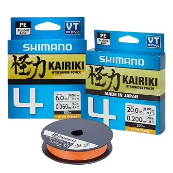 Шнур плетеный Shimano Kairiki 4 150m 0,06mm 2.7kg Orange