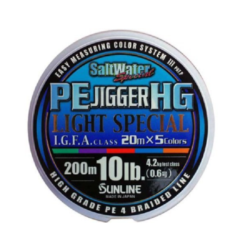 Плетенка Sunline PE Jigger HG Light Special 200м #0.6/0.128mm 10lb/4.2kg