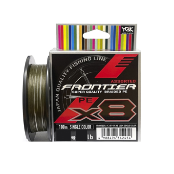 Плетенка YGK Frontier Assorted x8 100m #1.0/0.165mm 10lb/4.5kg (болотно-бел.)