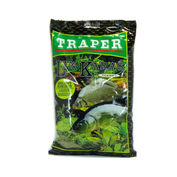 Прикормка Traper Sekret Lin–Karaś zielony marcepan, 1kg (линь-карась, зеленый марципан)