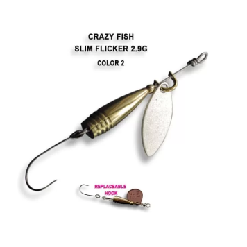 Блесна вращающаяся Crazy Fish Spinner Slim Flicker 2,9г #2