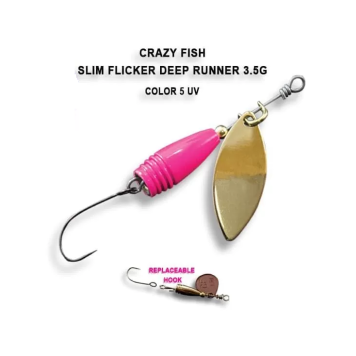 Блесна вращающаяся Crazy Fish Spinner Slim Flicker DR 3,5г #5