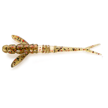 Силикон FishUp Flit 4.0" (7шт) цвет 045 - Green Pumpkin/Red & Black
