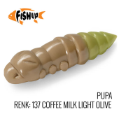 Форелевая приманка Личинка FishUp Pupa 1.5'' Crawfish цвет 137 Coffee Milk/Light Olive