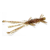 Креатура FishUp Shrimp 3.0" (9 шт) цвет 045 - Green Pumpkin/Red & Black