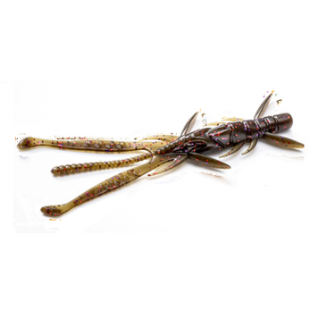 Креатура FishUp Shrimp 3.0" (9 шт) цвет 050 - Green Pumpkin Brown/Black