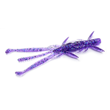 Креатура FishUp Shrimp 3.0" (9 шт) цвет 060 - Dark Violet/Peacock & Silver