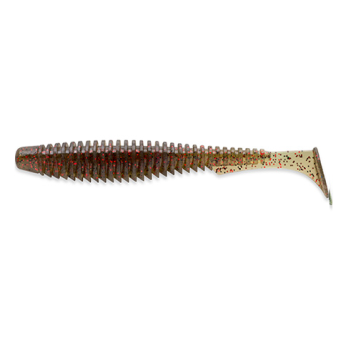 Силикон FishUp U-Shad 2.0'' (10шт) цвет 045 - Green Pumpkin/Red & Black