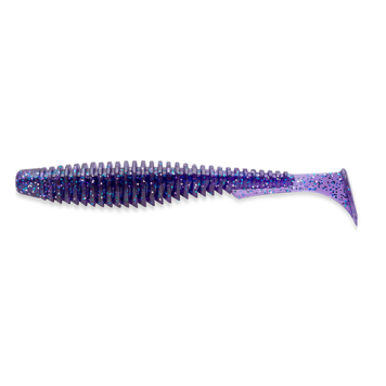 Силикон FishUp U-Shad 3.5'' (8шт) цвет 060 - Dark Violet/Peacock & Silver