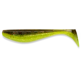 Виброхвост FishUp Wizzle Shad 3.0" (8шт) цвет 203 - Green Pumpkin/Flo Chartreuse