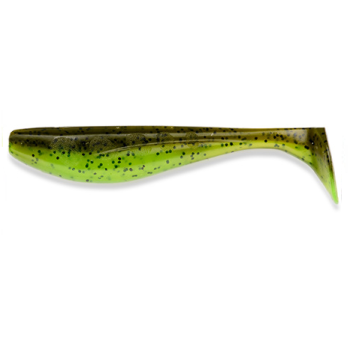 Виброхвост FishUp Wizzle Shad 3.0" (8шт) цвет 204 - Green Pumpkin/Chartreuse