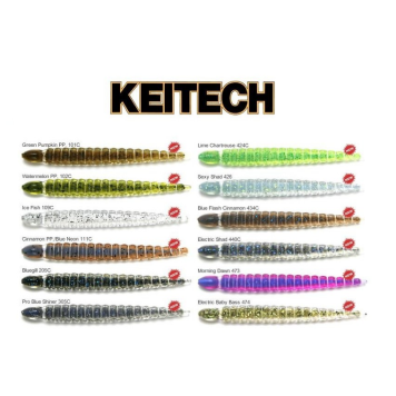 Силикон Keitech Custom Leech 3.0'' цвет 434C Blue Black Cinnamon-1