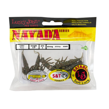 Твистеры съедобные Lucky John Pro Series Nayada 2.0"/04.50см, F08 (9шт)-2