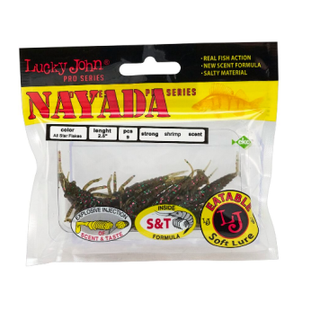 Твистеры съедобные Lucky John Pro Series Nayada 2.0"/04.50см, S21 (9шт)-2