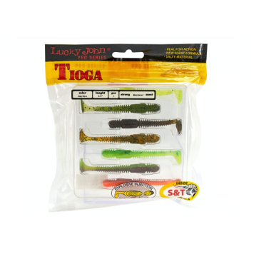 Виброхвосты съедобные искусственные Lucky John Tioga 2.9"/7.50см, MIX2 (7шт)-1