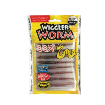 Слаги съедобные Lucky John Pro Series Wiggler Worm 2.3"/05.84см, 033 (9шт)-1