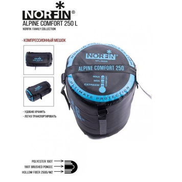 Спальный мешок-одеяло Norfin Alpine Comfort 250 R 200х80см, 0С/+20С-4