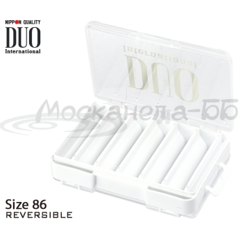 Коробка DUO REVERSIBLE D86, 140*104*32 мм, цвет-белый, верх-прозрачный-2
